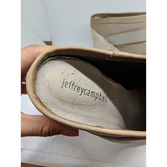 Jeffery Campbell Women's Wooden Clogs Heels Beige Size 8 FLAWED READ - Picture 4 of 12